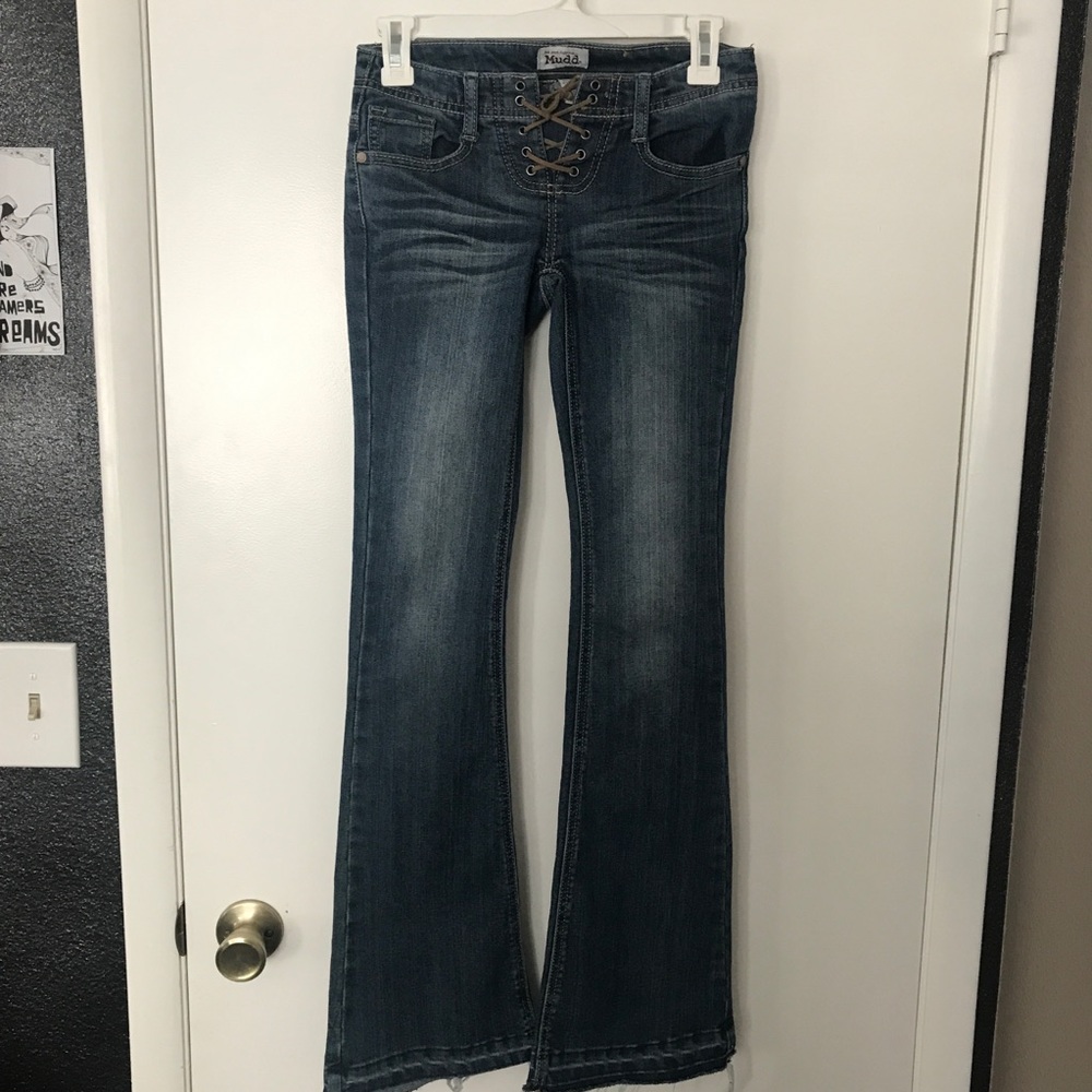 Mudd dark washed Low rise flare jeans